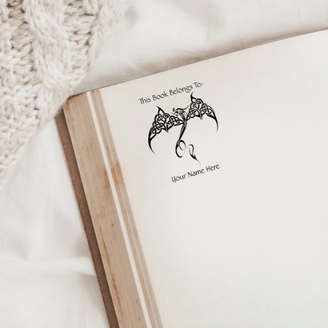 Celtic Tribal Dragon Black White  Rubber Stamp (Creator Uploaded)