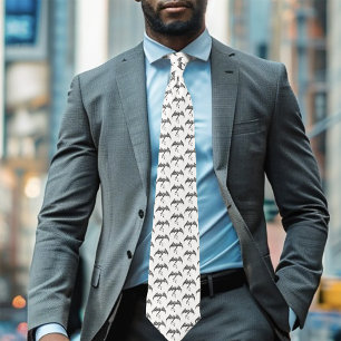 Celtic Tribal Dragon Knotwork Black White Fantasy Tie