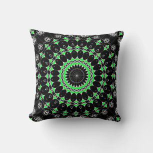 Celtic Tribal Mandala ( Green ) Throw Pillow