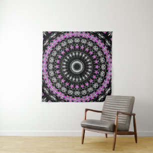 Celtic Tribal Mandala ( Pink ) Tapestry