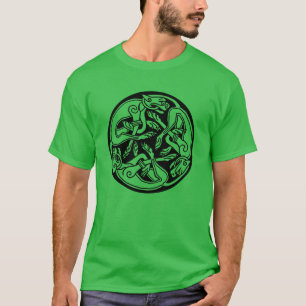 Celtic Trinity Dogs Irish Graphic Art T-Shirt