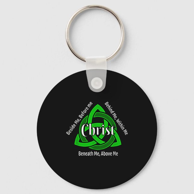 Celtic Trinity Kno St Patricks Prayer Christian  Keychain (Front)