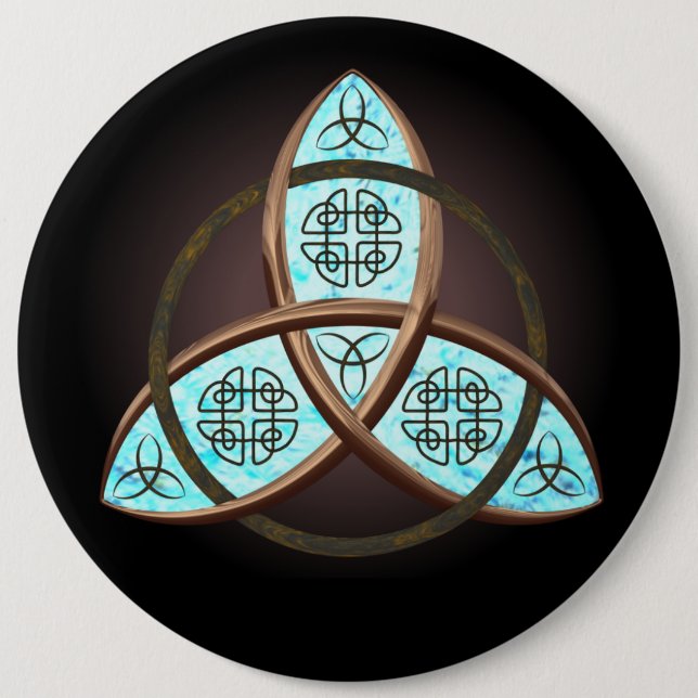 Celtic Trinity Knot 6 Inch Round Button (Front)