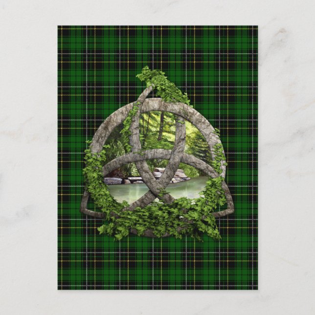 Celtic Trinity Knot And Clan MacAlpine Tartan Postcard (Front)