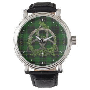 Celtic Trinity Knot And Clan MacAlpine Tartan Watch