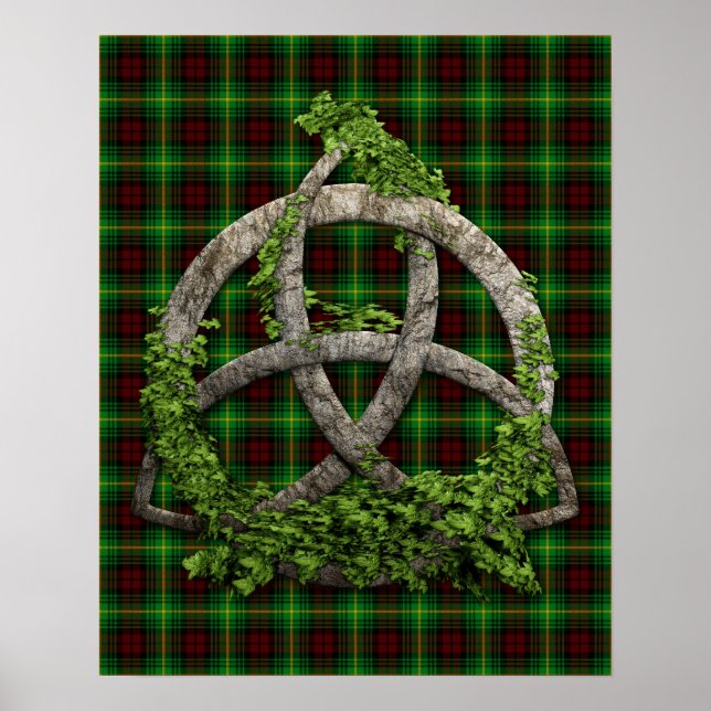 Celtic Trinity Knot And Clan Martin Tartan Poster (Front)