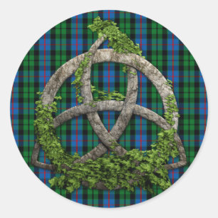 Celtic Trinity Knot And Clan Morrison Tartan Classic Round Sticker