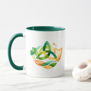 Celtic Trinity Knot Harp Shamrock St. Patrick's Da Mug