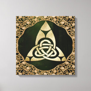 Celtic Trinity Knot on Forest Shadows  Canvas Print