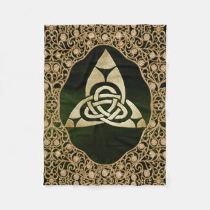 Celtic Trinity Knot on Forest Shadows   Fleece Blanket
