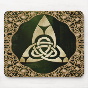 Celtic Trinity Knot on Forest Shadows  Mouse Pad