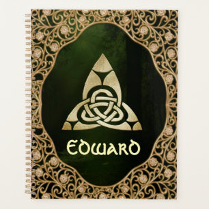 Celtic Trinity Knot on Forest Shadows     Planner