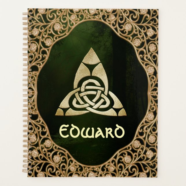 Celtic Trinity Knot on Forest Shadows     Planner (Front)