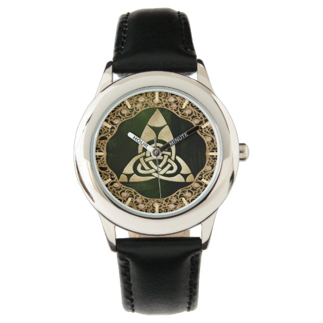 Celtic Trinity Knot on Forest Shadows   Watch (Front)
