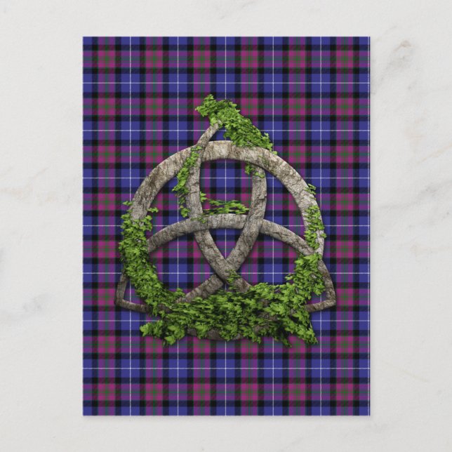 Celtic Trinity Knot Pride Of Scotland Tartan Postcard (Front)