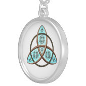 Celtic Trinity Knot Silver Plated Necklace (Front Right)
