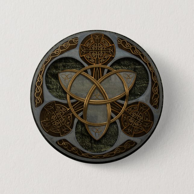 Celtic Trinity Shield 2 Inch Round Button (Front)