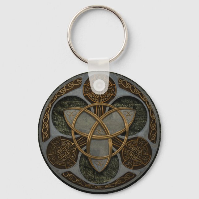 Celtic Trinity Shield Keychain (Front)