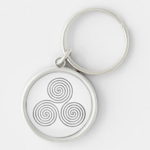 celtic triple spiral - OneLine antique silver Keychain