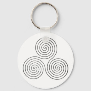 celtic triple spiral - OneLine antique silver Keychain