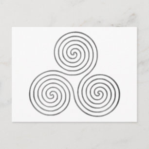 celtic triple spiral - OneLine antique silver Postcard
