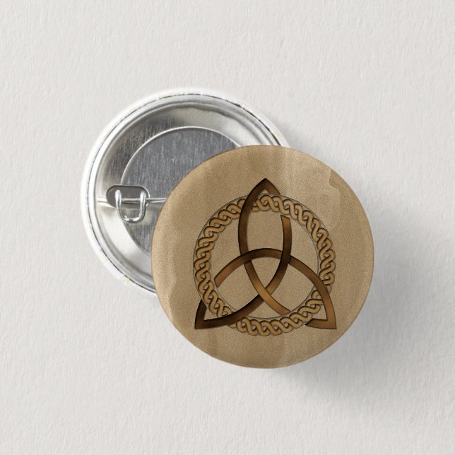 Celtic Triquetra Trinity Knot Button (Front & Back)