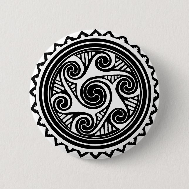 Celtic Triskele 2 Inch Round Button (Front)