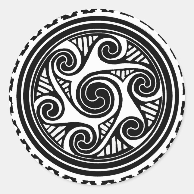 Celtic Triskele Classic Round Sticker (Front)