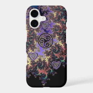 Celtic Triskele Fractal Heart Knots iPhone Case
