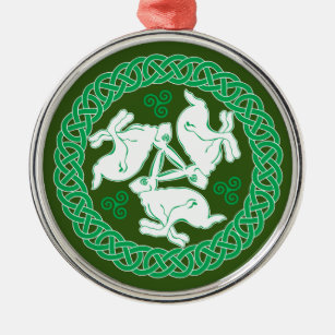 Celtic Triskele Hares Metal Ornament