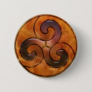 celtic triskele on gold 2 inch round button