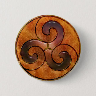 celtic triskele on gold 2 inch round button