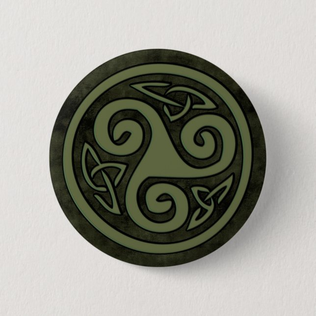 Celtic Triskele or Triskelion Button (Front)