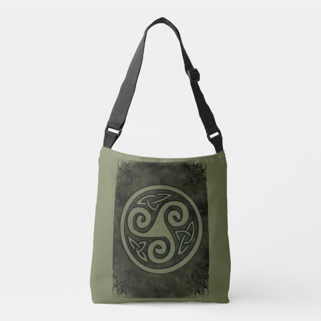 Celtic Triskele or Triskelion Crossbody Bag (Front)