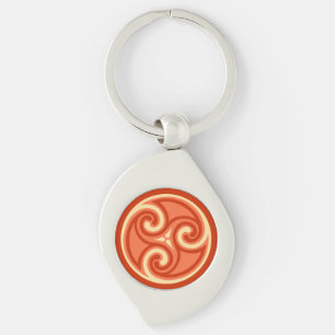 Celtic Triskele Ornament, Mandarin Orange Keychain