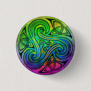 Celtic Triskele plug 1 Inch Round Button