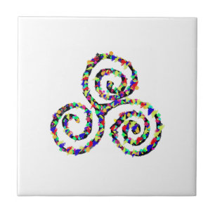 Celtic Triskele Strength Power Symbol Tile