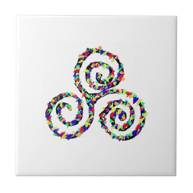 Celtic Triskele Strength Power Symbol Tile (Front)