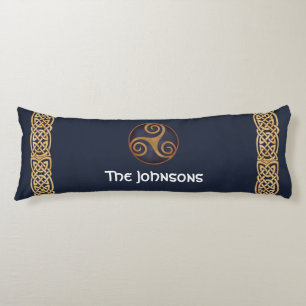 Celtic Triskelion (Blue) Custom Body Pillow
