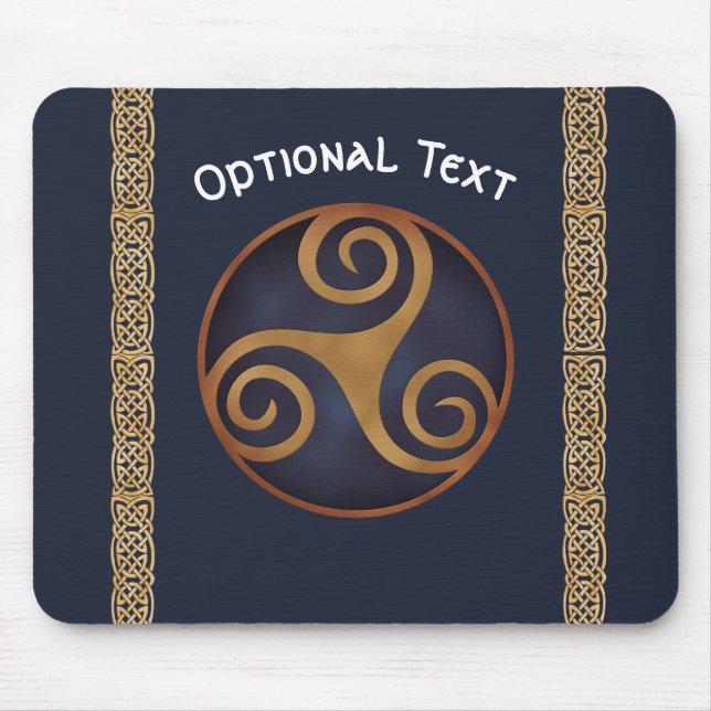 Celtic Triskelion (Blue) Custom Mouse Pad (Front)