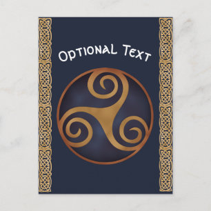 Celtic Triskelion (Blue) Custom Postcard