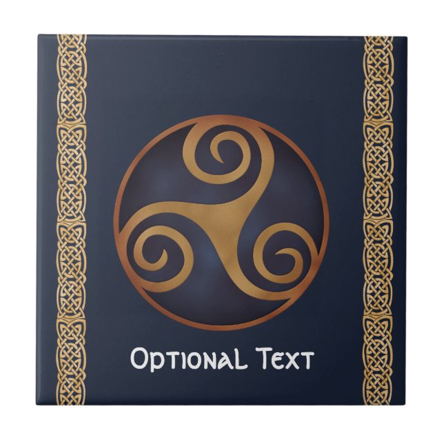 Celtic Triskelion (Blue) Custom Tile (Front)