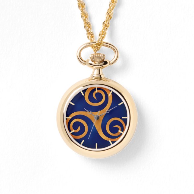 Celtic Triskelion (Blue) Custom Watch (Front)