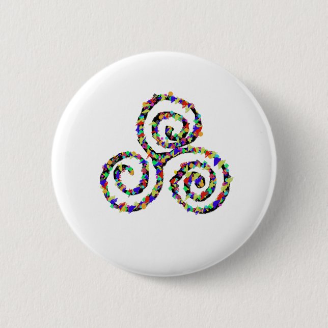 Celtic Triskelion Strength 2 Inch Round Button (Front)