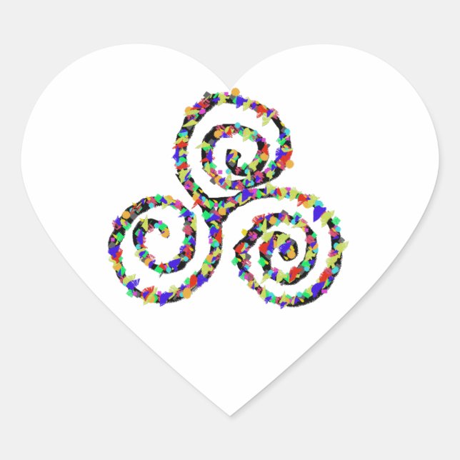Celtic Triskelion Strength Heart Sticker (Front)