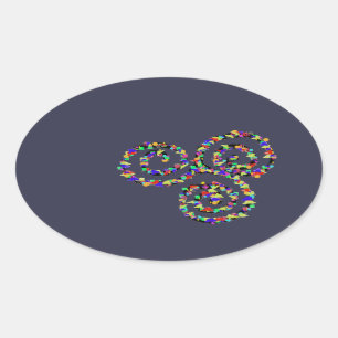 Celtic Triskelion Strength Oval Sticker