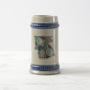 Celtic unicorn beer stein