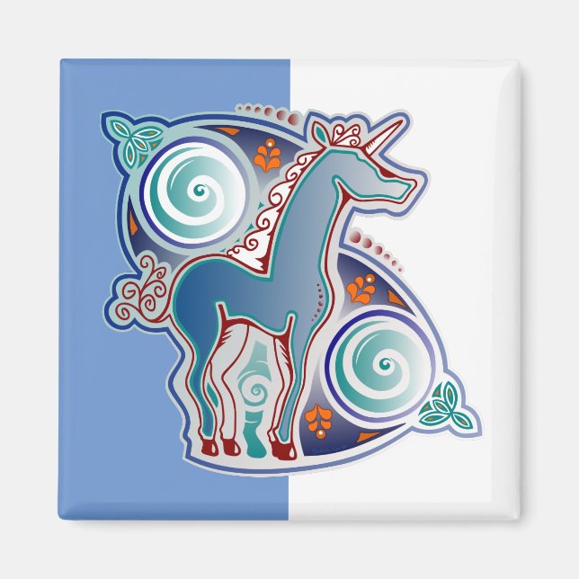 Celtic unicorn magnet (Front)