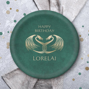 Celtic Viking Dragon Birthday Paper Plate