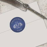 Celtic Viking Dragon Wedding Classic Round Sticker<br><div class="desc">The wedding invite for the high-elf or viking at heart. The coordinating pieces of this elves dragon wedding invitation suite feature dragons and art nouveau details with Celtic text on a parchment background. Perfect for your rpg gamer, viking, or medieval wedding or other occasion. Order your printed invitations and party...</div>